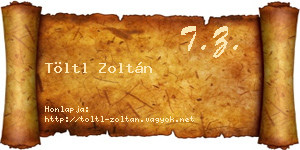 Töltl Zoltán névjegykártya