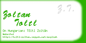 zoltan toltl business card